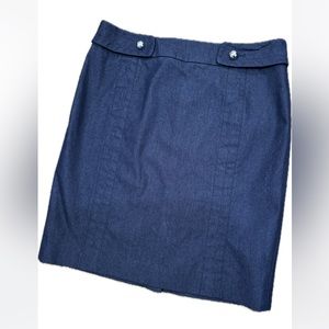 Jones New York Signature- Navy Skirt- Knee Length- Stretch- Dark Denim- SIZE 8